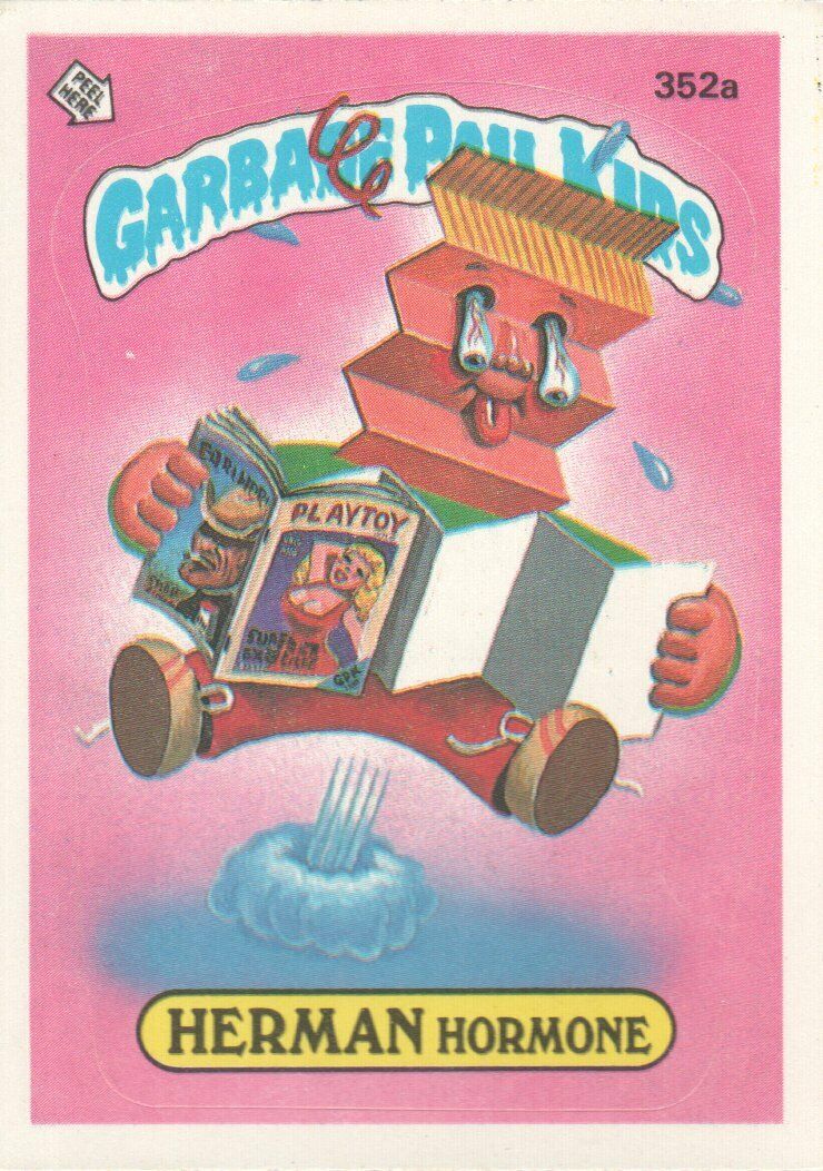 1987 Garbage Pail Kids Trading Cards #352a Herman Hormone