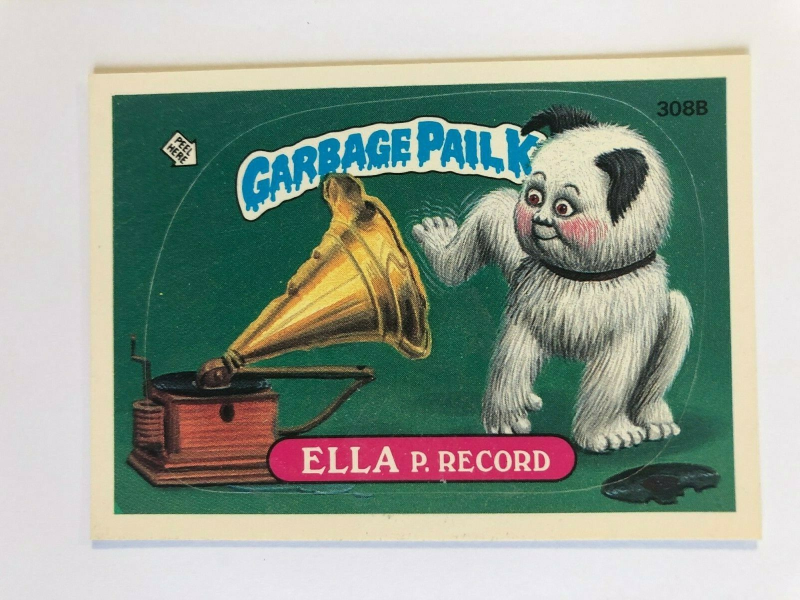Topps 1987 Garbage Pail Kids Trading Card # 308B Ella P Record