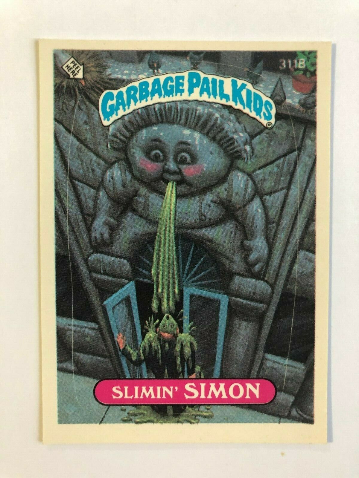 Topps 1987 Garbage Pail Kids Trading Card # 311B Slimin' SImon