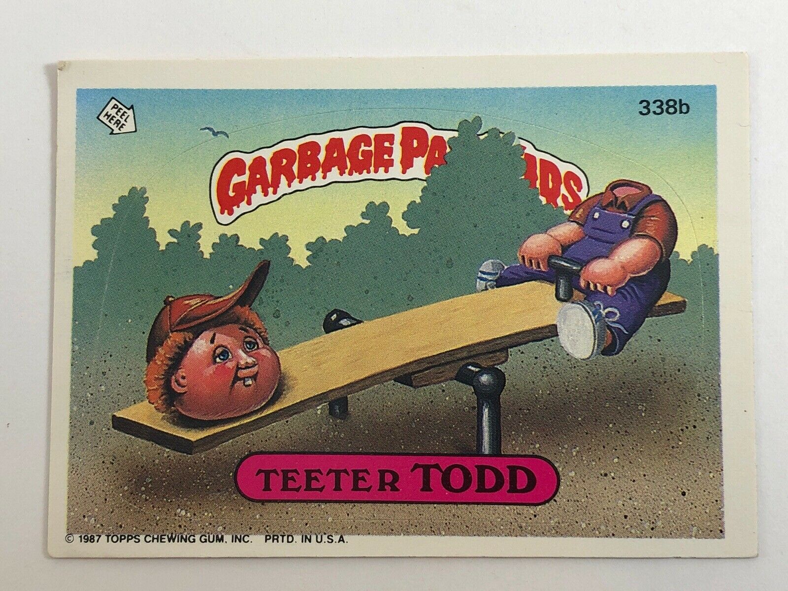 1987 Garbage Pail Kids Teeter Todd Topps Vintage Trading Card OS9 338b Sticker