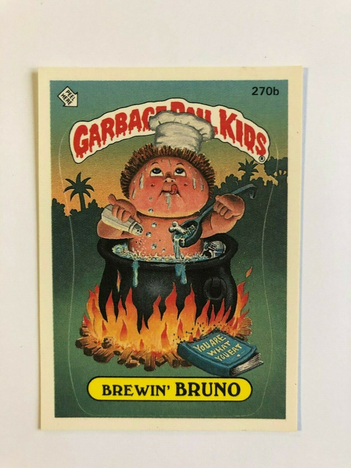 Topps 1987 Garbage Pail Kids Trading Card # 270b Brewin' Bruno