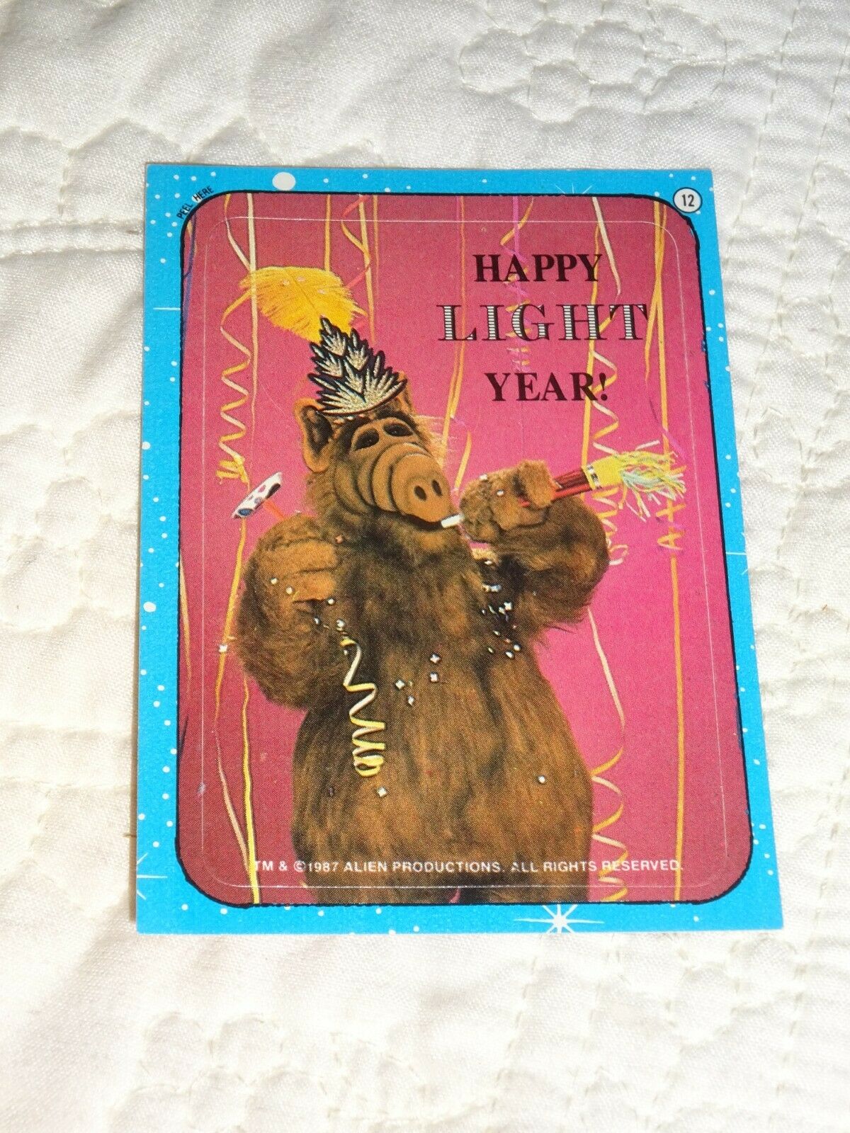 1987 ALF Trading Card Sticker #12 Retro Television Topps