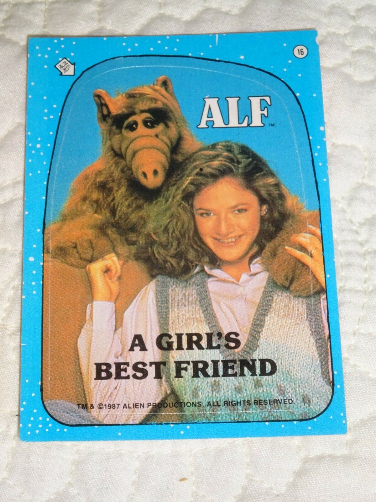 1987 ALF Trading Card Sticker #16 Retro Television Topps