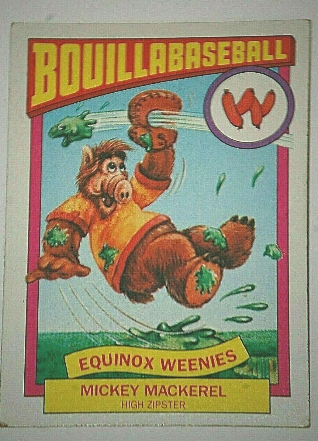 1987 Topps Alf Series Bouillabaseball Trading Card 11B Mickey Mackerel Zipster