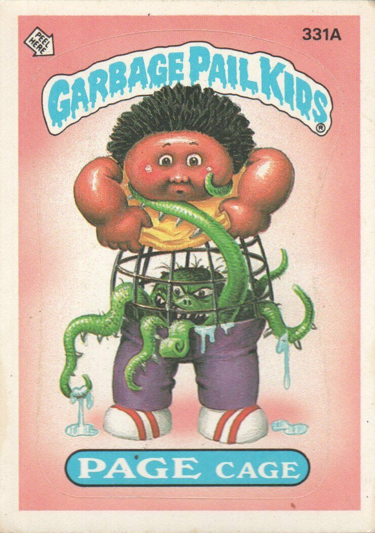 1987 Garbage Pail Kids Trading Cards #331a Page Cage