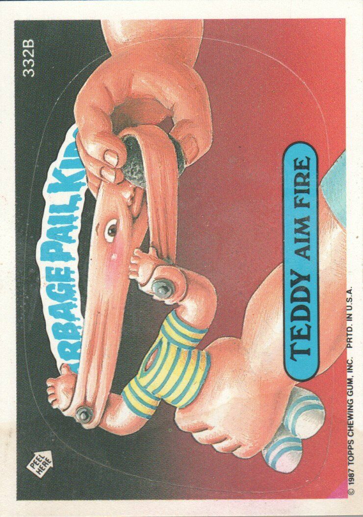 1987 Garbage Pail Kids Trading Cards #332b Teddy Aim Fire