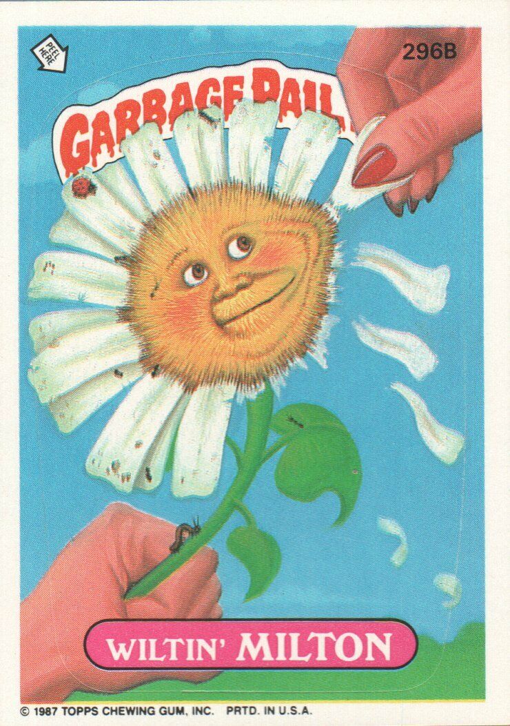 1987 Garbage Pail Kids Trading Cards #296b Wiltin' Milton
