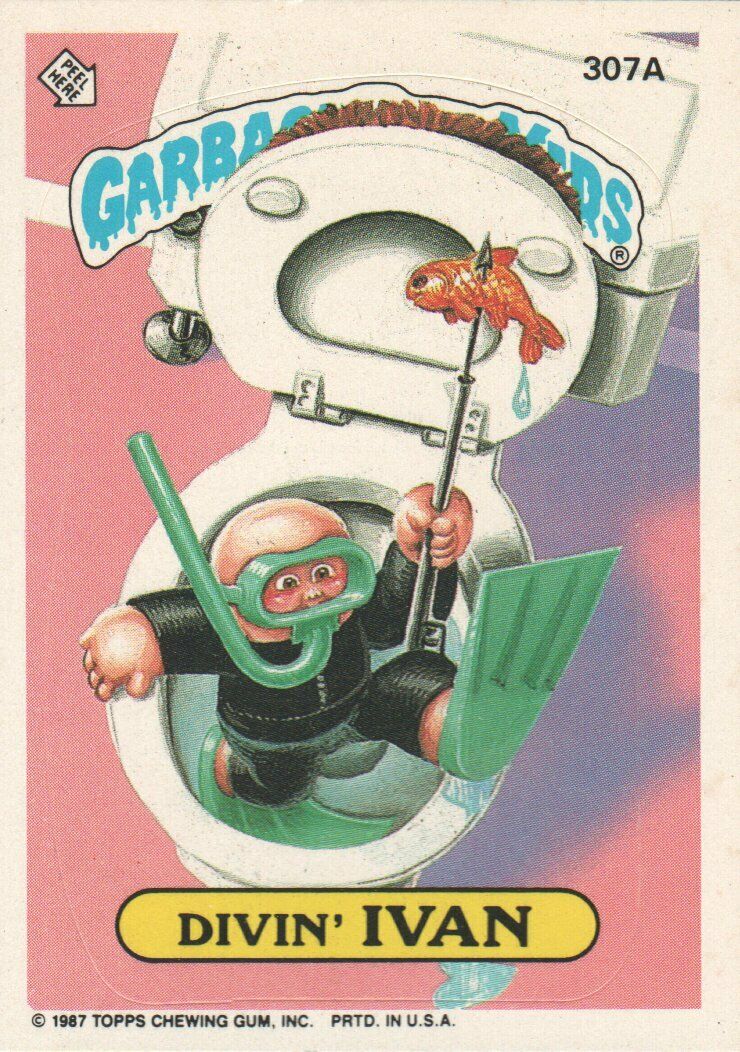 1987 Garbage Pail Kids Trading Cards #307a Divin' Ivan