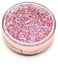 Cute Fashion Contact Lens Case, Color Sparkles Contact Lens Care Vision Care Nobleness Contact Lens Cases Kit with Mirror, Tweezers, Stick Connection, Keep Contact Lens from Drying (Pink)