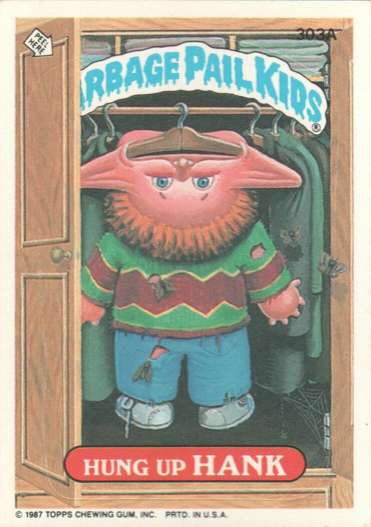 1987 Garbage Pail Kids Trading Cards #303a Hung Up Hank