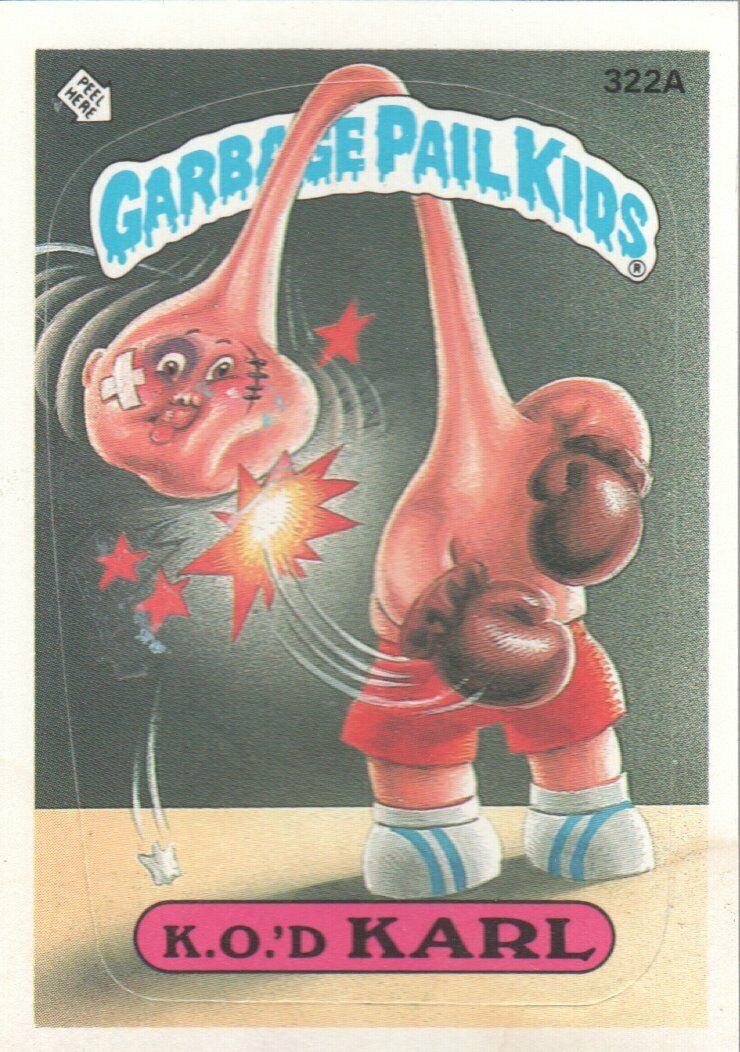 1987 Garbage Pail Kids Trading Cards #322a K.O.'d Karl