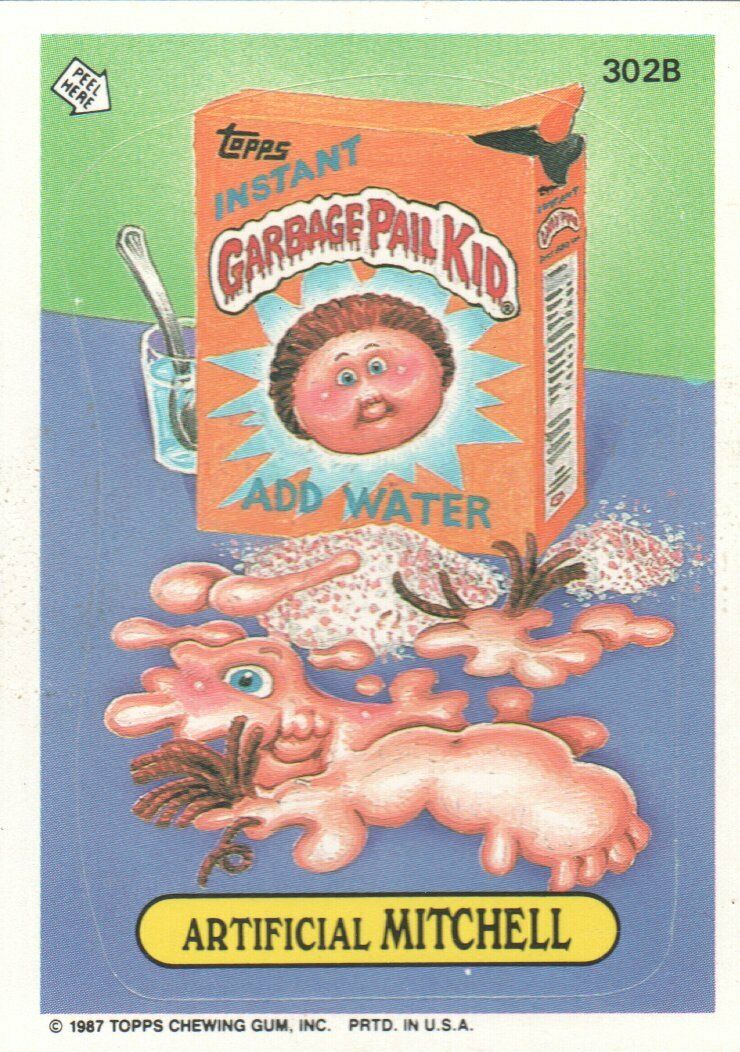 1987 Garbage Pail Kids Trading Cards #302b Artificial Mitchell
