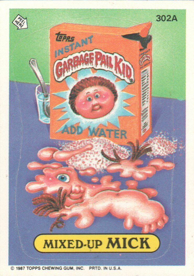 1987 Garbage Pail Kids Trading Cards #302a Mixed-Up Mick