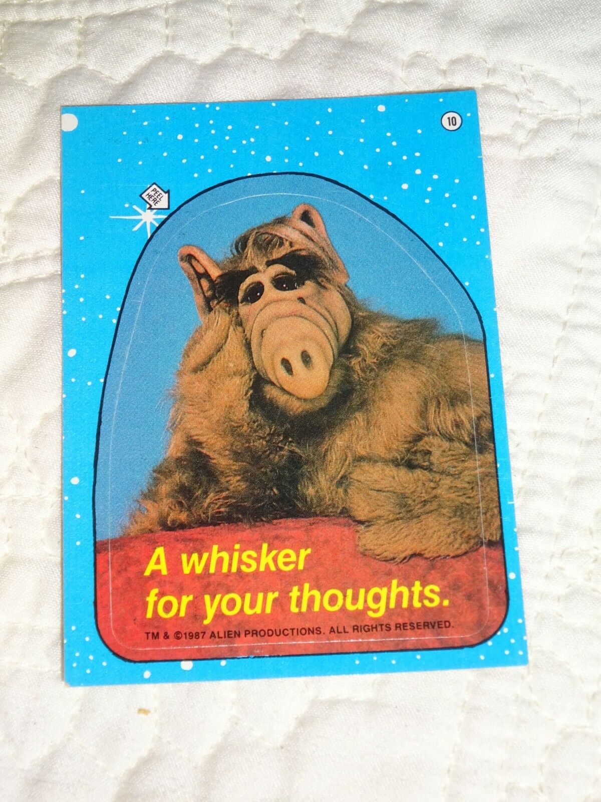 1987 ALF Trading Card Sticker #10 Retro Television Topps