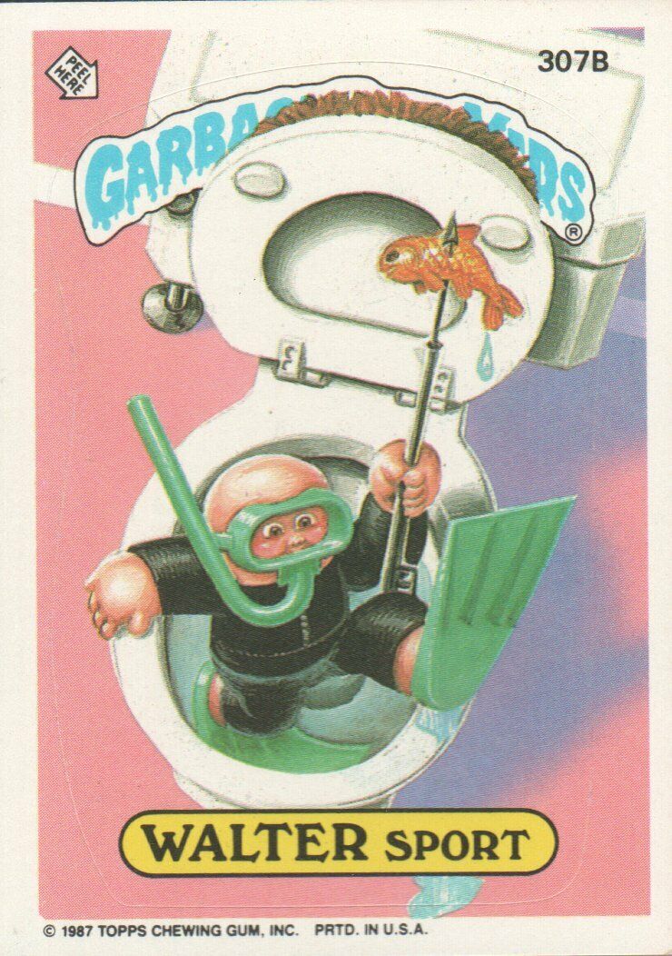 1987 Garbage Pail Kids Trading Cards #307b Walter Sport