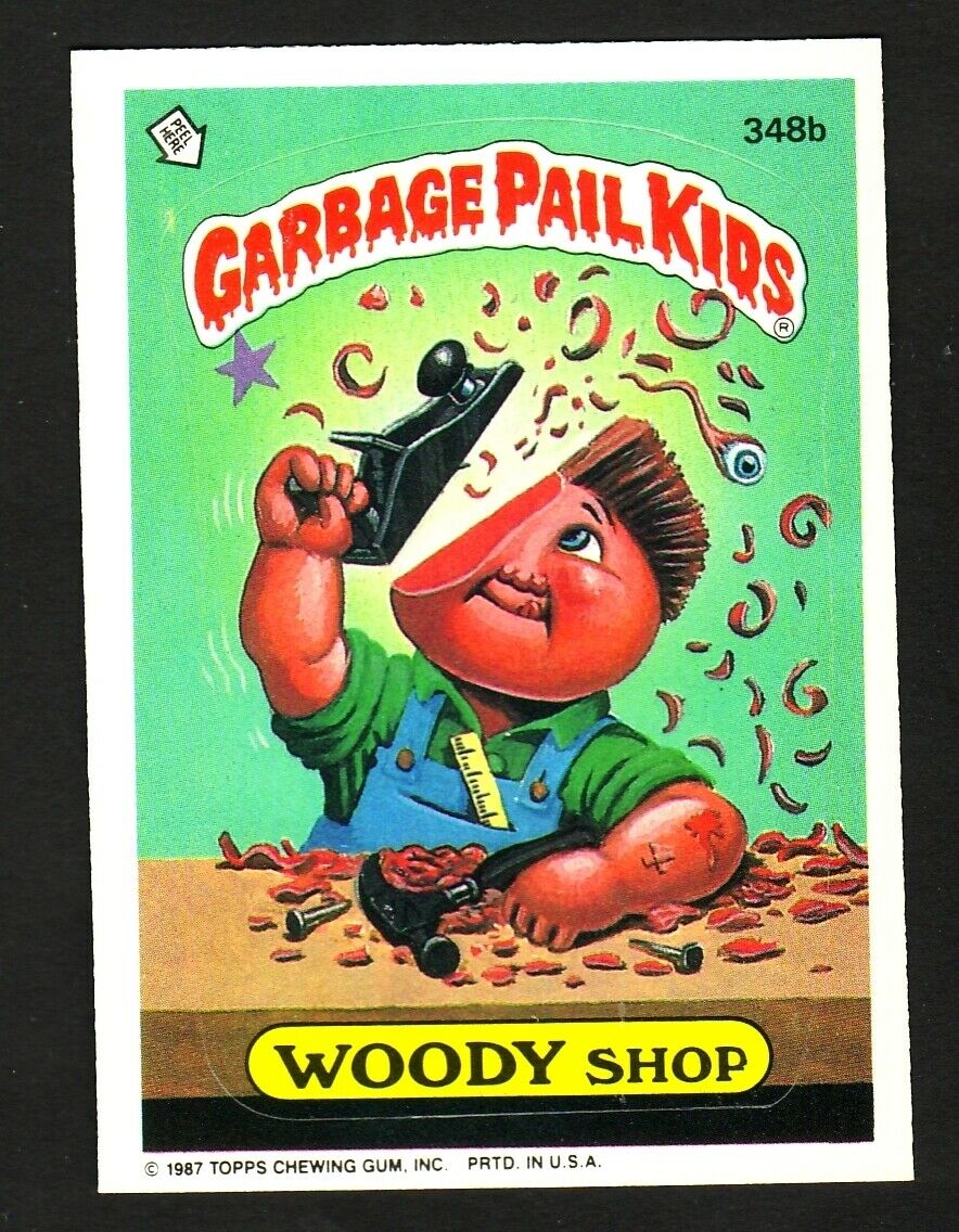 GARBAGE PAIL KIDS SERIES 9 1987 TOPPS TRADING CARD 348B WOODY SHOP