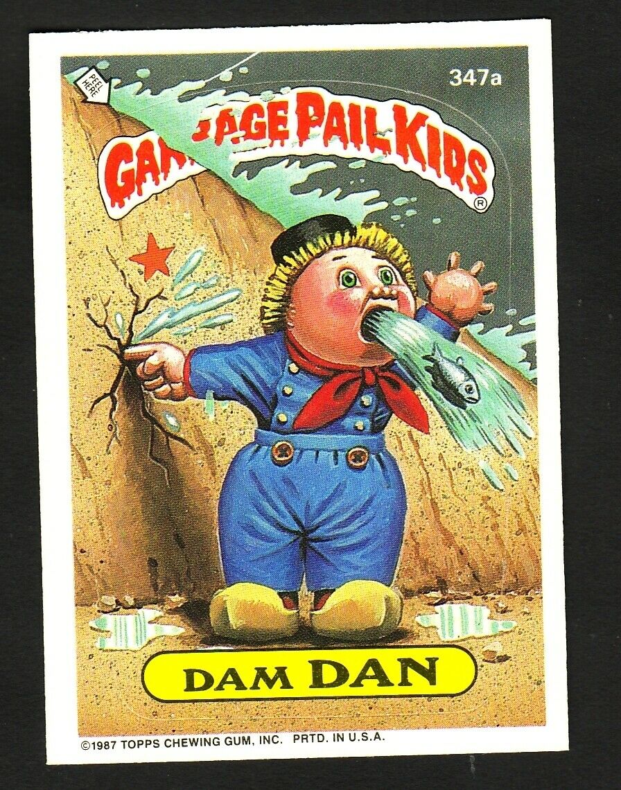 GARBAGE PAIL KIDS SERIES 9 1987 TOPPS TRADING CARD 347A DAM DAN