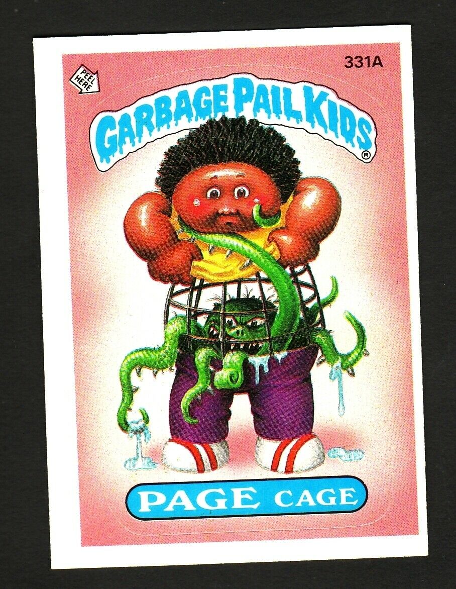 GARBAGE PAIL KIDS SERIES 8 1987 TOPPS TRADING CARD 331A PAGE CAGE