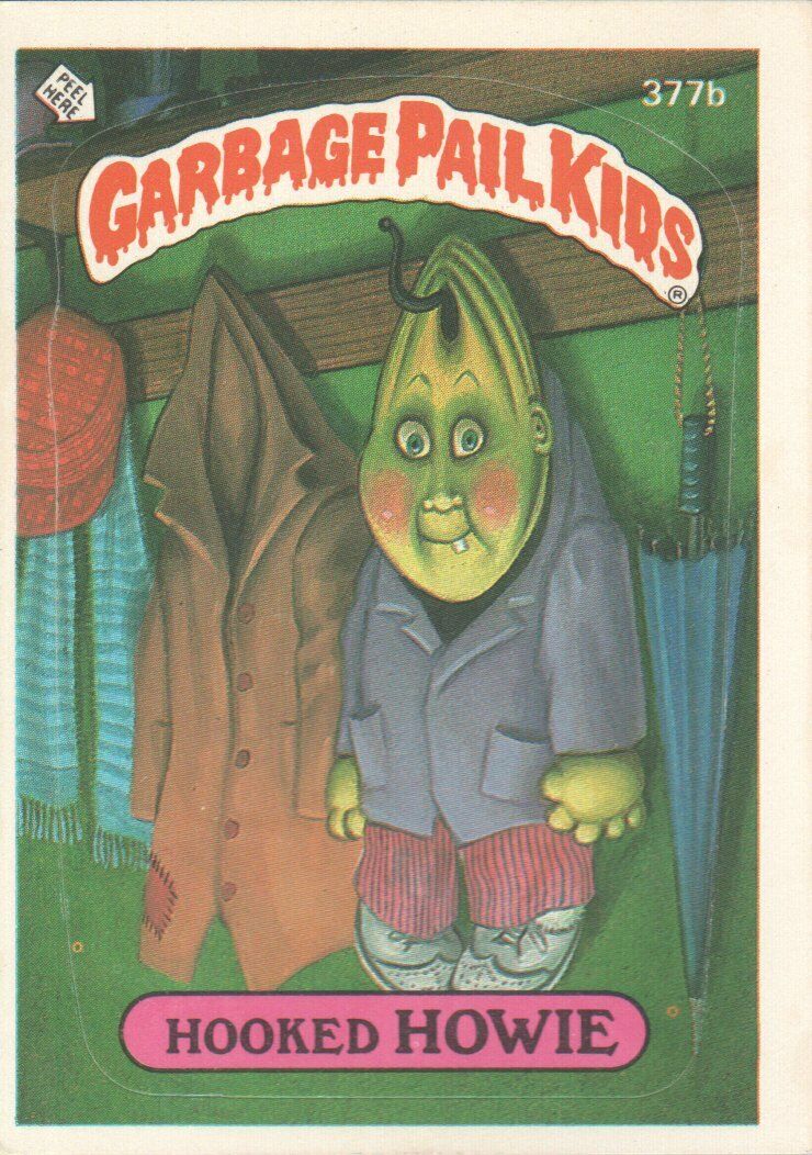 1987 Garbage Pail Kids Trading Cards #377b Hooked Howie