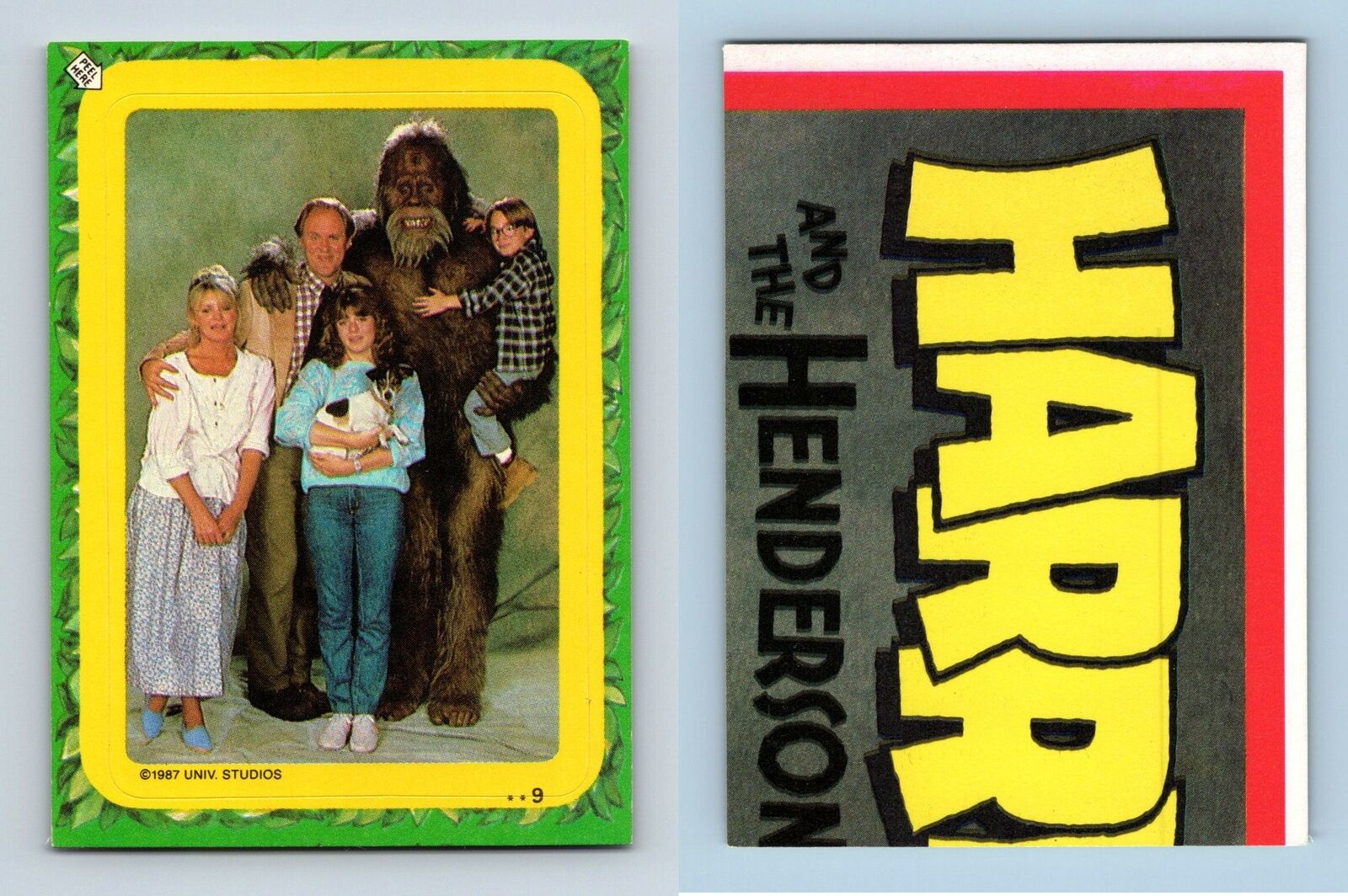 Harry & The Hendersons #9 Topps 1987 Trading Card / Sticker