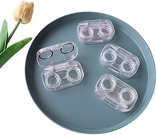4 PCS Contact Lens Cases, Colorful Contact Lens Container Holder, Outdoor Portable Mini Contact Lens Soak Storage Kit for Travel & Home