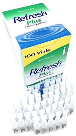 Allergan Refresh Plus Lubricant Eye Drops Single-Use Vials, Clear, (100 Count (Pack of 1))