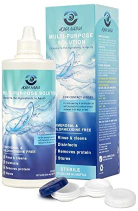 Aqua Naina (2 Pack) 12 Fl Oz | Contact Lens Solution | Cleaning and Disinfecting Multi-Purpose Solution | Convenient Everyday Lens Hygiene and Eye Care