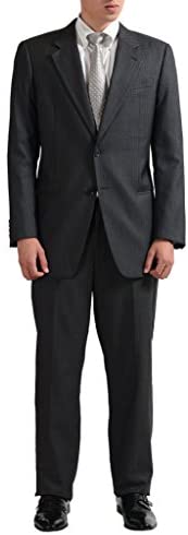 Armani Collezioni Men's Wool Silk Two Button Striped Suit