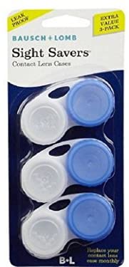 Bausch & Lomb Sight Savers Contact Lens Cases, Colors May Vary 3 Each (Pack of 4)