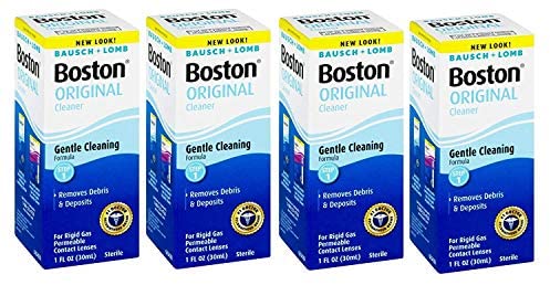 Bausch and Lomb Boston Original Cleaner for Hard Rigid Gas Permeable Contact Lenses, Travel Size 1 oz - Pack of 4