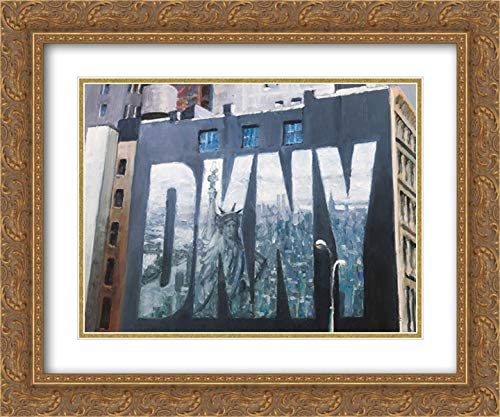 Braithwaite, Bruce 34x28 Gold Ornate Frame and Double Matted Museum Art Print Titled DKNY Mural