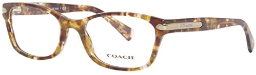 Coach HC 6065 5631 Amber Tortoise Plastic Rectangle Eyeglasses 19mm