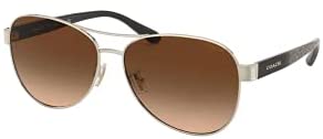 Coach HC7115 Pilot Sunglasses for Women + FREE Complimentary Eyewear Kit