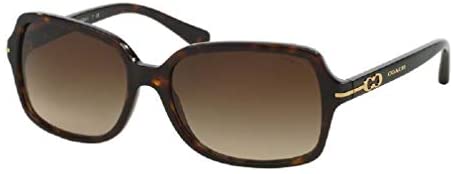 Coach HC8116 BLAIR 500113 56M Dark Tortoise/Brown Gradient Rectangle Sunglasses For Women+FREE Complimentary Eyewear Care Kit