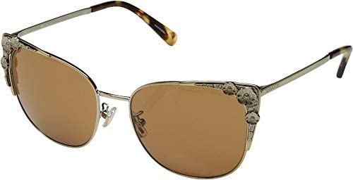 Coach L1042 HC7085 Sunglasses 900573-56 - Women's, Light Gold Frame, Solid Dark HC7085-900573-56