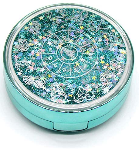 Contact Lens Case, Bling Stars Colored Portable Cute Eye Contact Lense Remover Tool with Mirror for Teen Girls Women Travel Carry