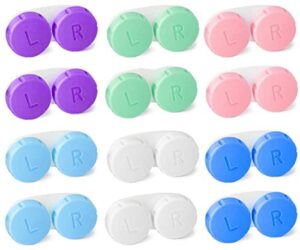 Contact Lens Cases 12 Piece Contact Lens Soak Storage Container Box, for Protecting Contact Lens, Keep Clean Care
