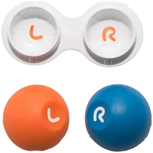 Contact Lens Travel Storage Flat Cases Soft Grip Bulk Buy Box Screw Top Marked R & L | 6 Pcs Per Order by Sports World Vision