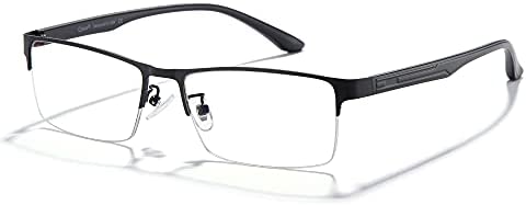 Cyxus Blue Light Glasses for Men Semi Rim Glasses Crystal Lens Rimless Glasses Computer Glasses UV Blocking Gaming Eyeglasses