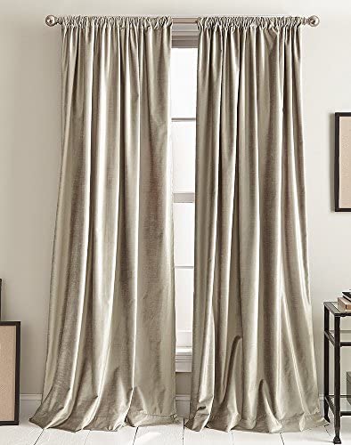 DKNY Modern Knotted Velvet Lined Curtain Panel Pair, 96