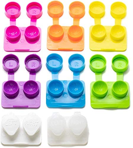Deep Well Flip-top Contact Lens Cases Bulk Pack of 50 Assorted Colors