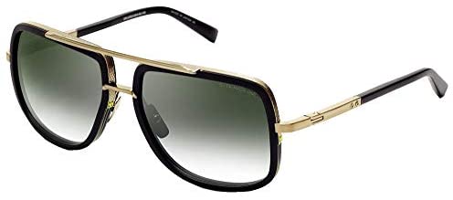 Dita Mach-One DRX-2030 F-BLK-12K Matte Black Antique 12K Gold Plastic Aviator Sunglasses Green G-15 Gradient AR Lens