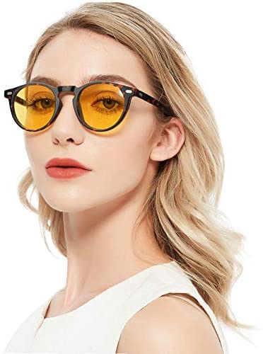 ELIVWR Night Driving Glasses for Women Nighttime Driving, Night-Vision Glasses for Driving, Anti-Glare, Yellow Polarized Lens