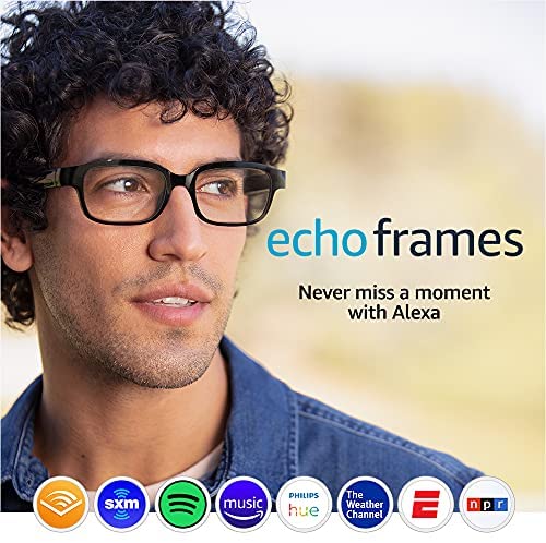 Echo Frames (2nd Gen) | Smart audio glasses with Alexa | Classic Black with prescription ready frames