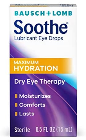 Eye Drops by Bausch & Lomb, Lubricant Relief for Dry Eyes, Maximum Hydration, 15 mL
