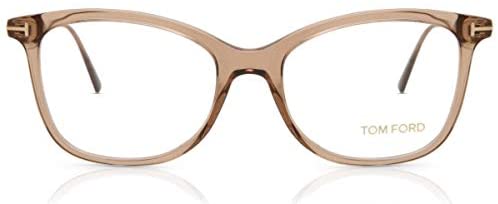 Eyeglasses Tom Ford FT 5510 045 Shiny Transparent Brown Front, Rose Gold Temples