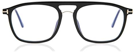 Eyeglasses Tom Ford FT 5588 -B 001 Shiny Black, Rose Gold/Blue Block Lenses