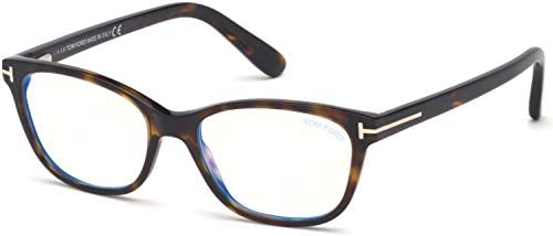 Eyeglasses Tom Ford FT 5638 -B 052 Shiny Classic Dark Havana, Rose Gold/Blue Bl