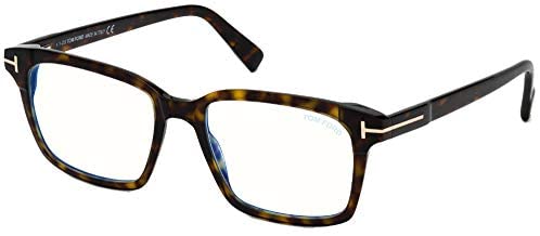 Eyeglasses Tom Ford FT 5661 -B 052 Shiny Classic Dark Havana/Blue Block Lenses