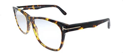 Eyeglasses Tom Ford FT 5662 -B 056 Shiny Vintage Havana/Blue Block Lenses